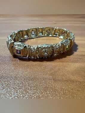Ross Simons Etruscan Sterling Silver 18k Gold Vermeil Gemstone Bracelet 31.8g